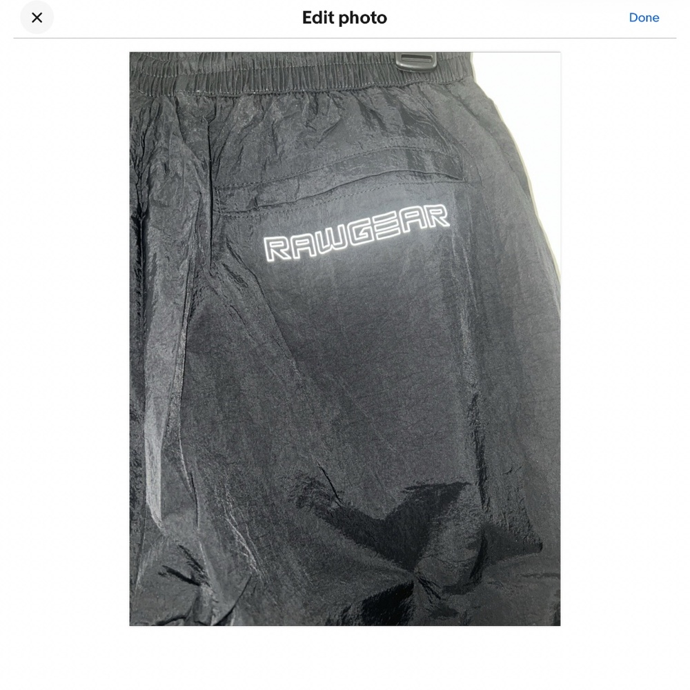 Raw Gear Joggers Workout Nylon Lined  Pants Black  Small Zippered  Pocket NEW - Picture 3 of 7